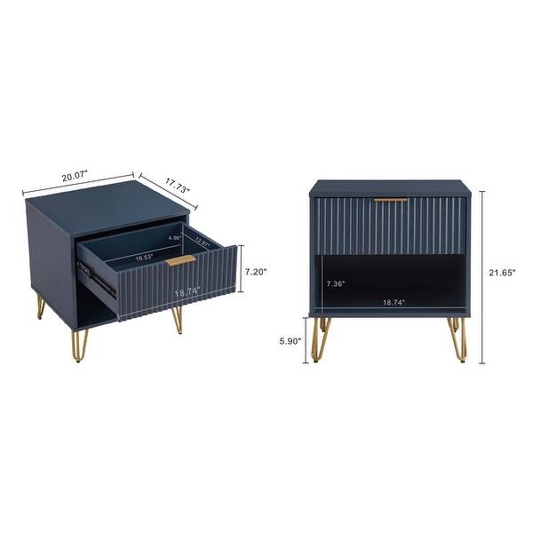 Manhattan Comfort2-Piece DUMBO Modern Standard 3-Drawer Dresser and DUMBO Modern 2.0 Nightstand in Rustic Grey Manhattan Comfort2-Piece DUMBO Modern Standard 3-Drawer Dresser and DUMBO Modern 2.0 Nightstand in Rustic Grey