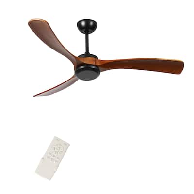 72 Inch Wood Ceiling Fan No Light Remote Low Profile Quiet Reversible DC Motor Timer