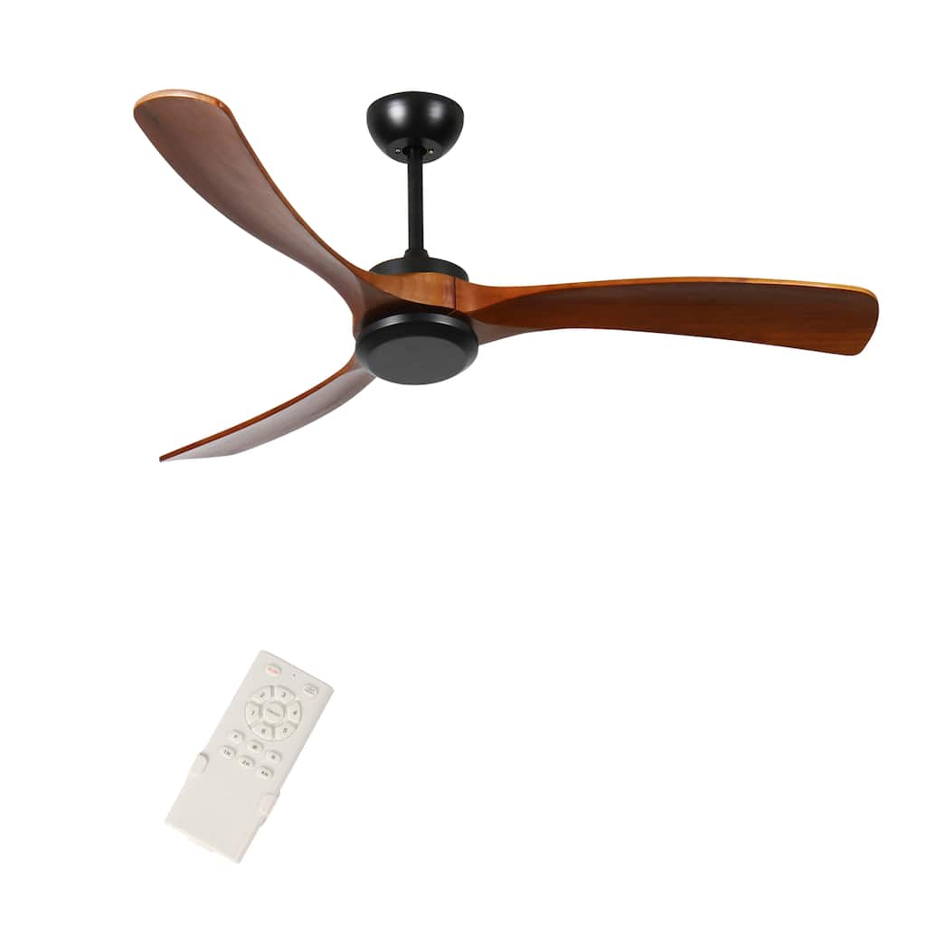 72 Inch Wood Ceiling Fan No Light Remote Low Profile Quiet Reversible DC Motor Timer