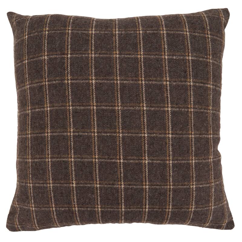 Plaid Pillow With Reindeer Design