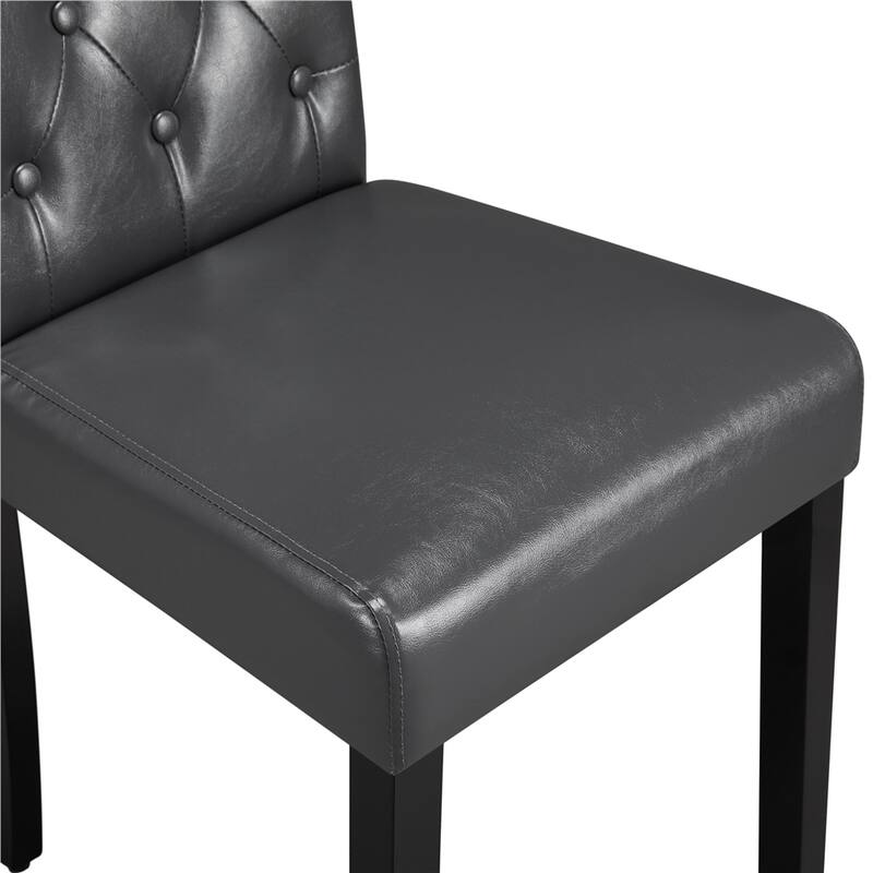 Yaheetech Button Padded Dining Chair with Solid Wood Legs Set of 2 - Set of 2