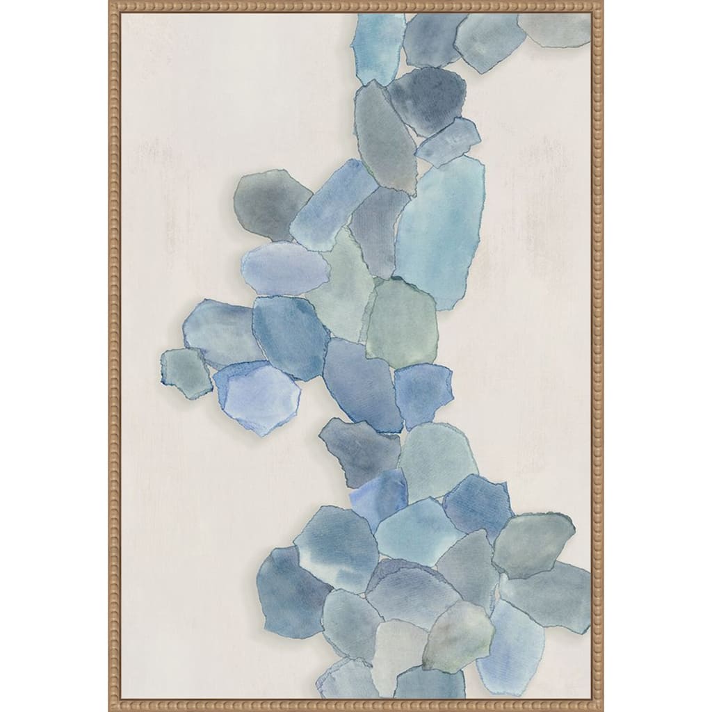 Soft Blue Mosaic Cascade by Hannah Dawson (23 x 33 in.), Framed Canvas Wall Art Print