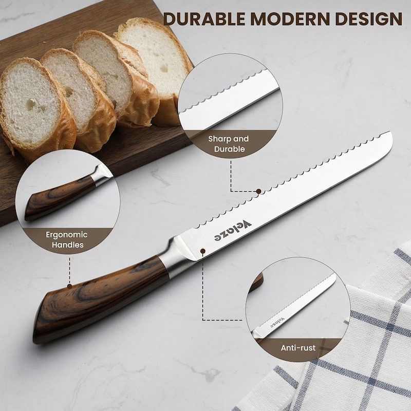 Velaze Aperol 8 pcs Knife Block Set with Storage