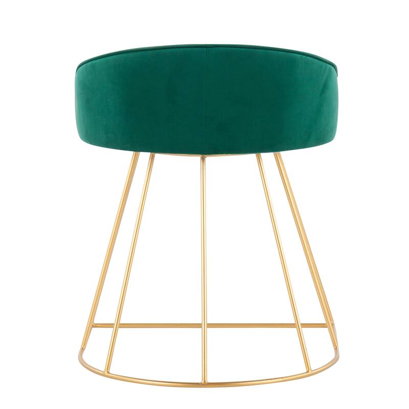 Silver Orchid Haid Velvet Upholstered Vanity Stool