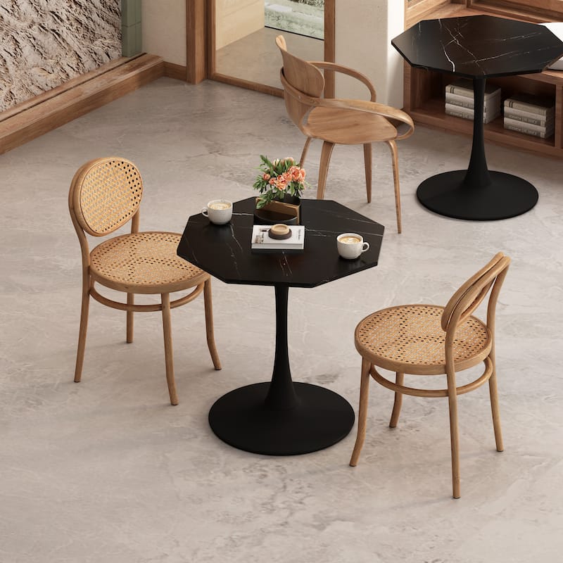 Dining Side Table with Metal Base