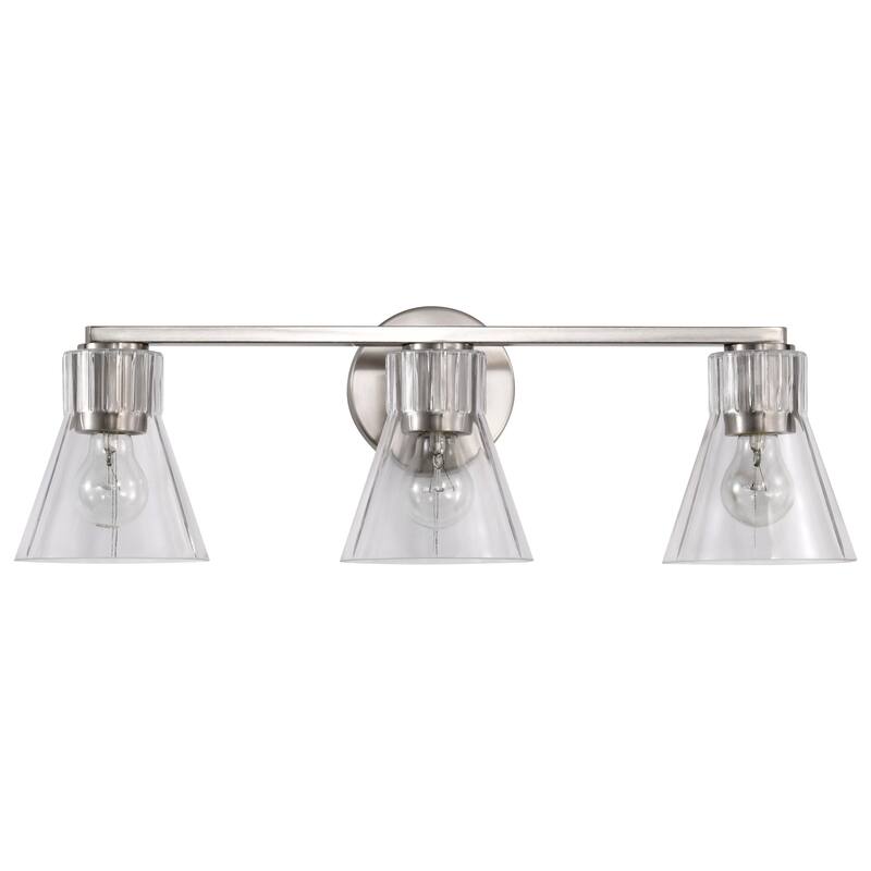 Gianna 3 Light Vanity Brushed Nickel Finish Clear Glass - Brushed Nickel