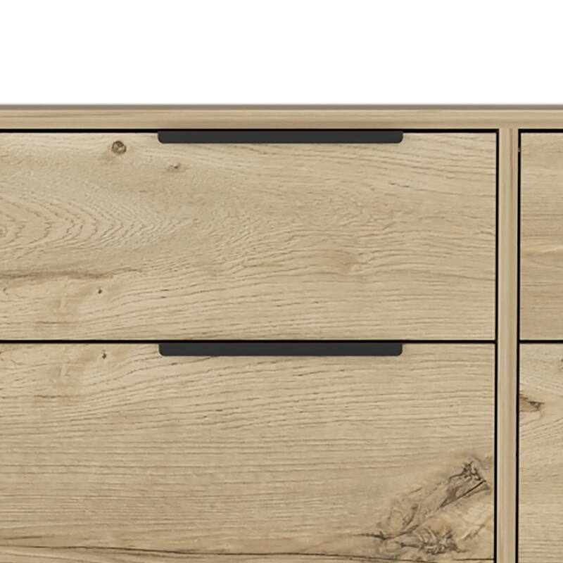 Classic Farmhouse Style Wooden Storage Dresser with Hairpin Legs