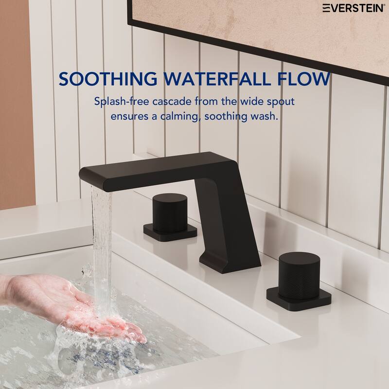 2 Pack, 3 Hole Widespread Bathtub Faucet with High Flow Waterfall Spout