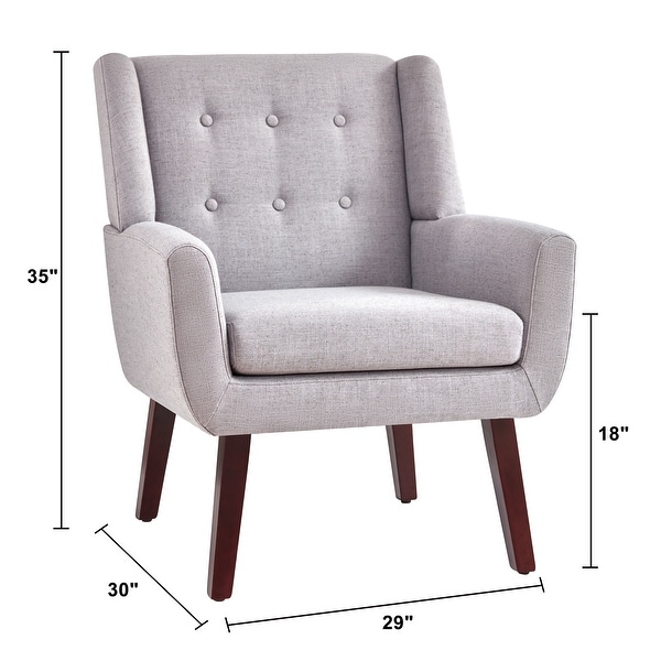 Accent Chair for Living Room,Upholstered Button Linen Armchair