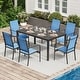 preview thumbnail 151 of 174, Patio Dining Set, Outdoor Dining Table and Chairs Set with Textilene Chairs, Adjustable Umbrella Hole for Garden, Backyard
