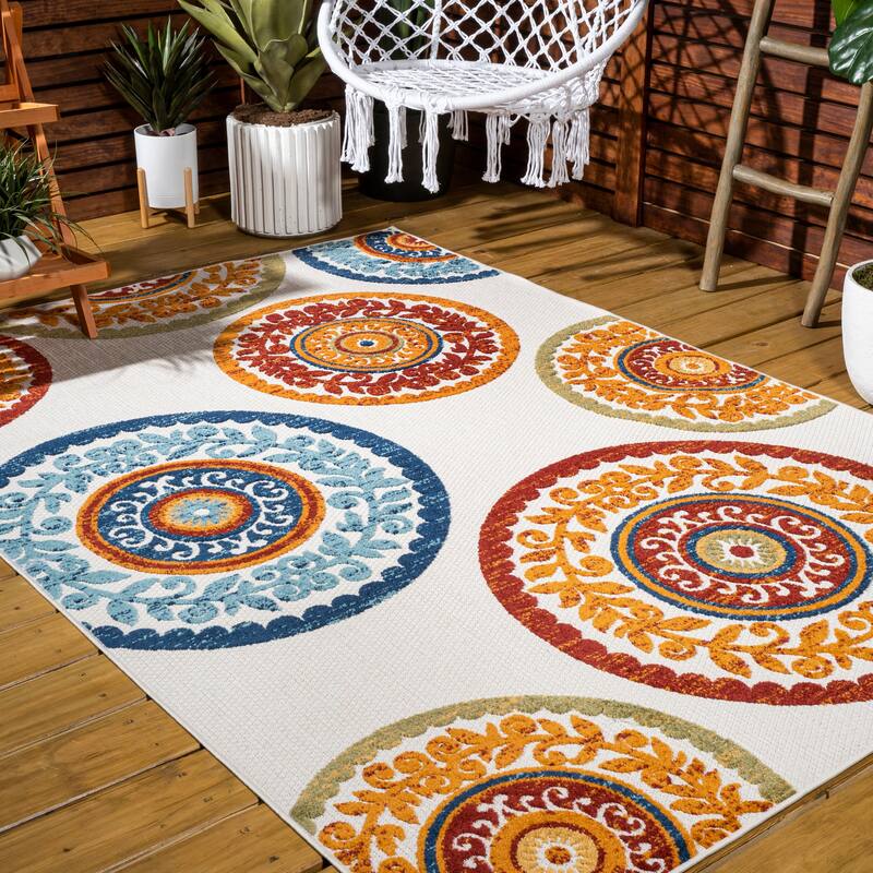 JONATHAN Y Gallia Medallion High-Low Indoor/Outdoor Area Rug