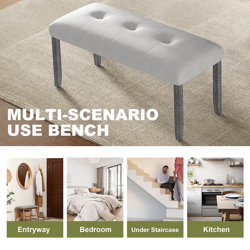 6 Piece, Rustic Farmhouse Dining Table Set with Rectangular Table with 4 Upholstered Chairs and 1Bench, for Dining Room