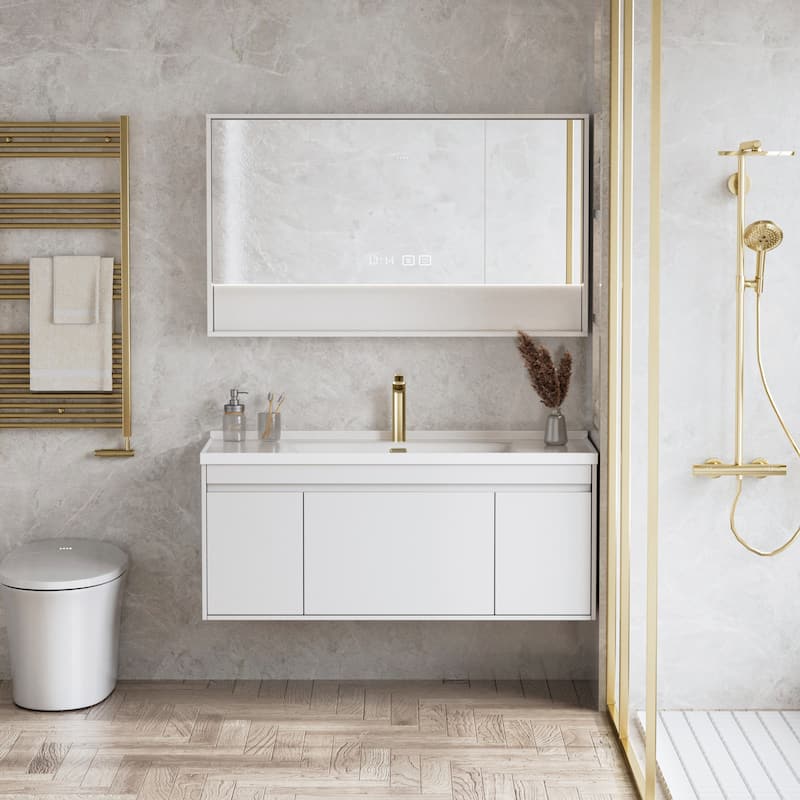 Luxury Brushed Gold Vessel Bathroom Sink Faucet Single Hole with 1 Handle