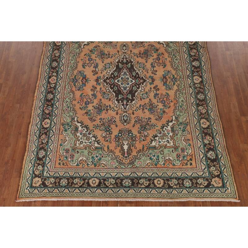 Hamedan Persian Vintage Rug Hand-Knotted Wool Carpet - 7'2"x 10'2"