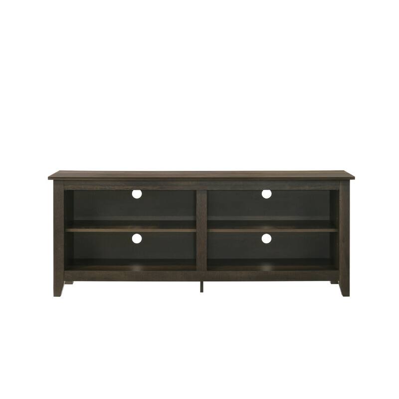 Trove TV Stand Media Cabinet w Open Shelves, Dusty Oak Brown 58 Inch