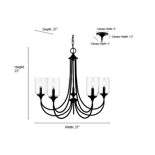 Millennium Lighting 22405 Waddingham 5 Light 27" Wide Pillar Candle