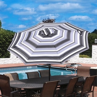Sunnydaze Aluminum Outdoor Patio Umbrella with Tilt and Crank