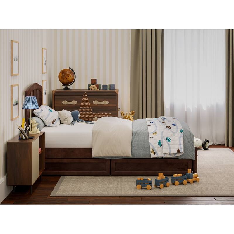 Lucia Platform Bed with Panel Footboard and Storage Drawers
