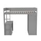 preview thumbnail 13 of 34, Elegant Wood Twin Size Loft Bed with Wardrobes and 2-Drawer Desk with Cabinet, Sturdy Construction & Safety Guaranteed, Gray
