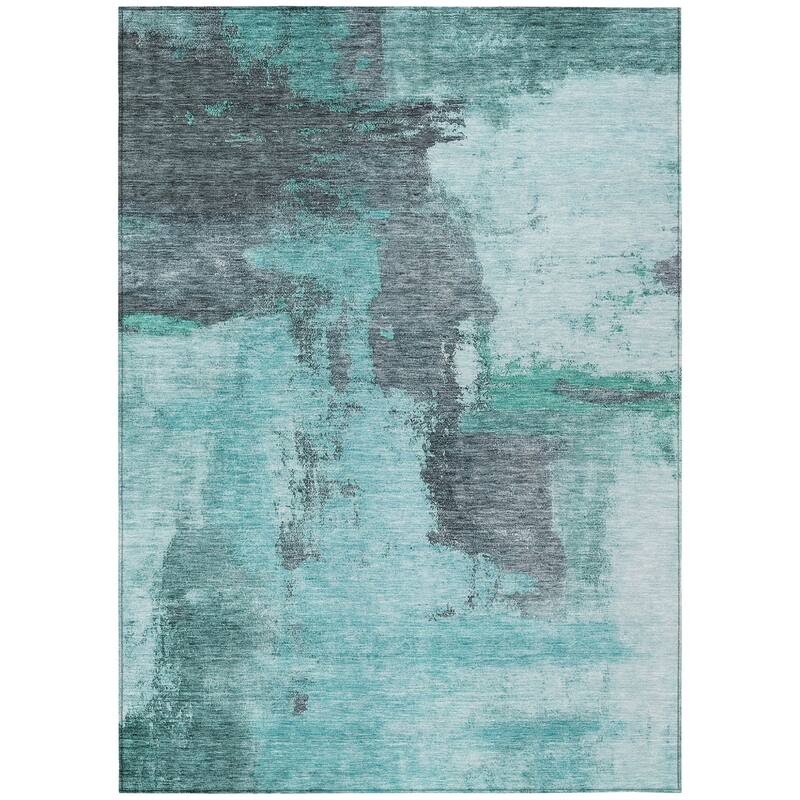 HomeRoots Abstract Transitional Rectangle Outdoor Rug