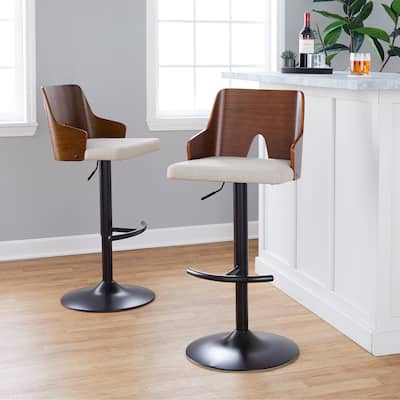 Carson Carrington Adrianna Adjustable Bar Stool with Rounded T Footrest (Set of 2)