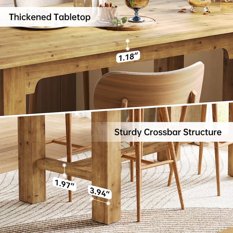 Solid Wood Rectangular Bar Table 63-Inch Home Bar Unit for Bar