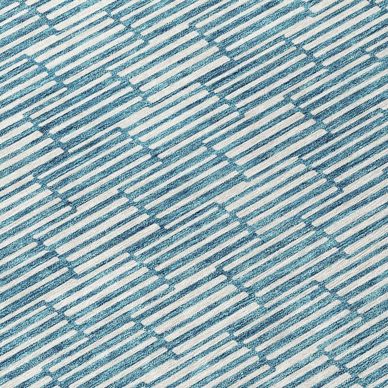 Machine Washable Indoor/ Outdoor Chantille Stripe Blocks Rug