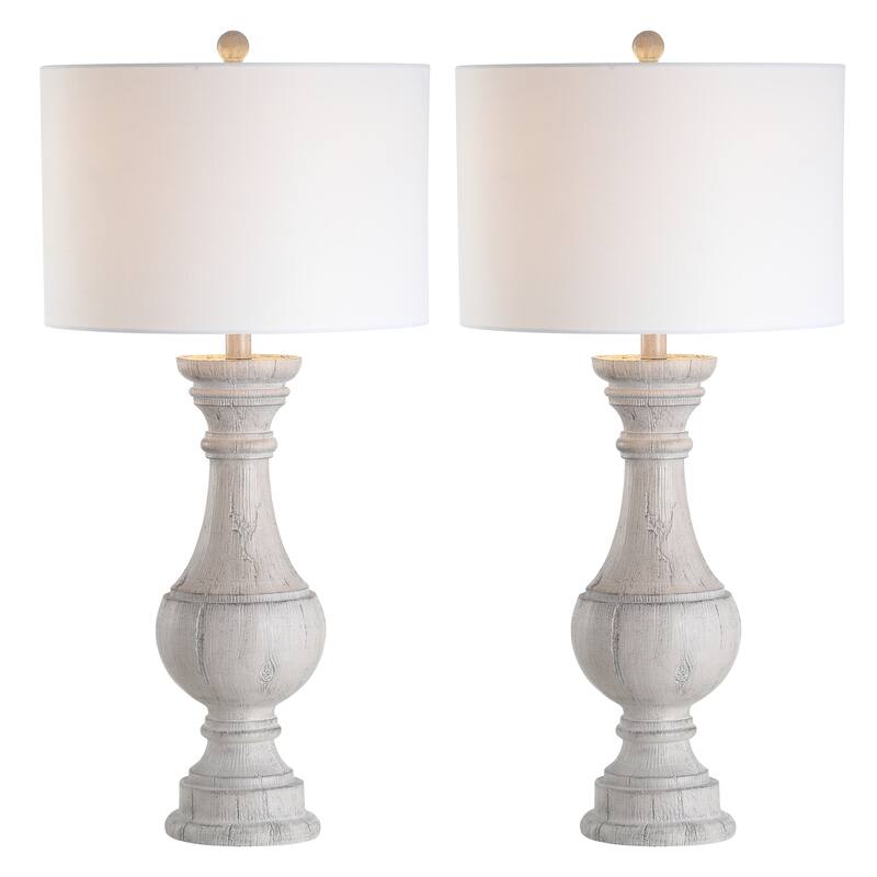 SAFAVIEH Lighting Evelien 31-inch White LED Table Lamp (Set of 2) - 16"x16"x31.3" - 16Wx16Dx31H