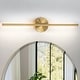 preview thumbnail 89 of 119, 1-Light Black/ Gold/ Nickel Modern Long Linear Strip Wall Sconce Dimmable LED Bathroom Vanity Light