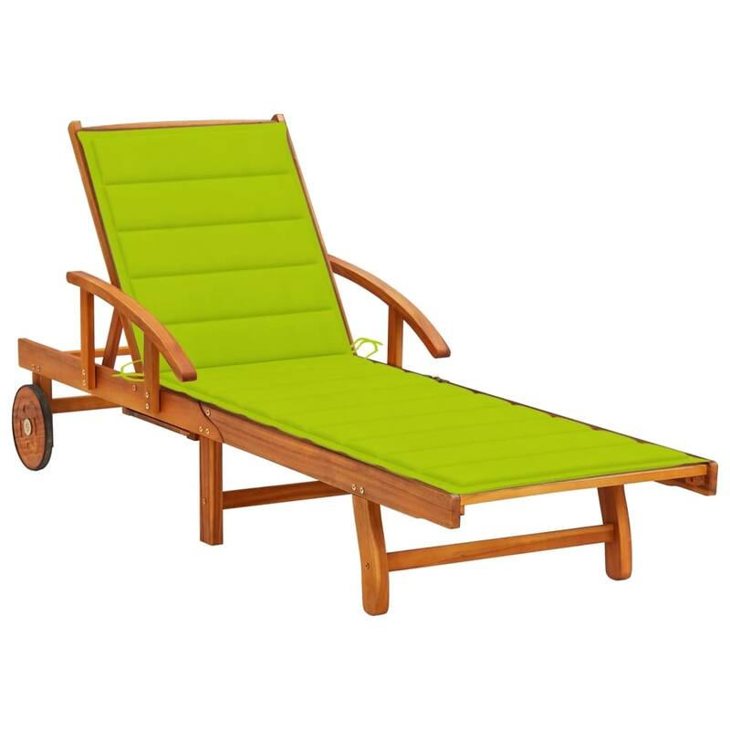 vidaXL Patio Lounge Chair Sunbed Sunlounger with Cushion Solid Acacia Wood