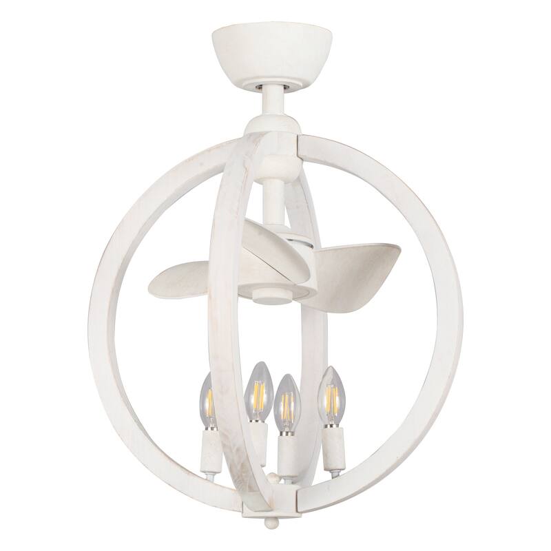18-in White Modern Bladeless LED Fandelier Ceiling Fan with Downrod and Remote