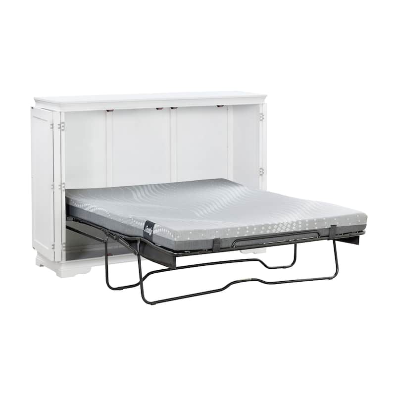 San Sebastian Cabinet Murphy Bed with Sealy Gel Memory Foam Mattress - White - Queen