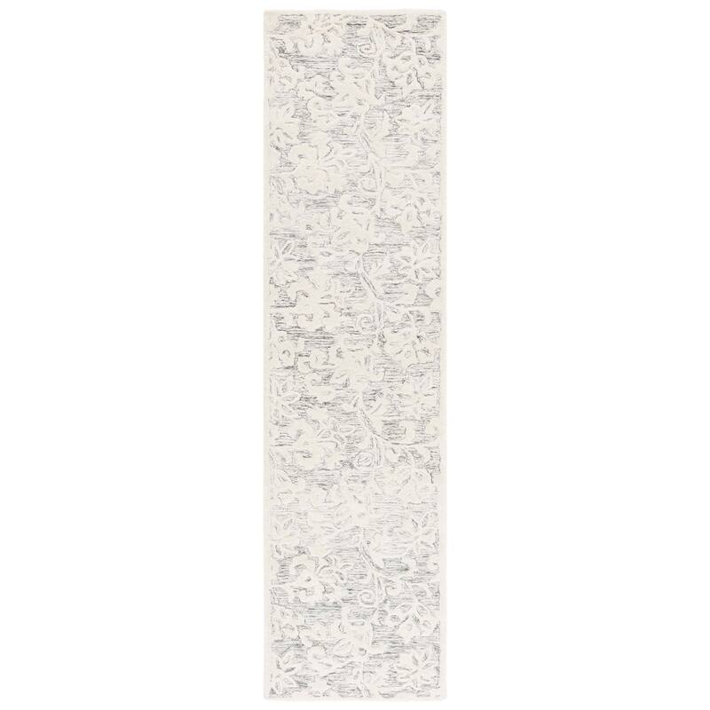 Martha Stewart by SAFAVIEH Handmade Eibhlis Wool Rug - 2'3" x 9' Runner - Grey/Ivory