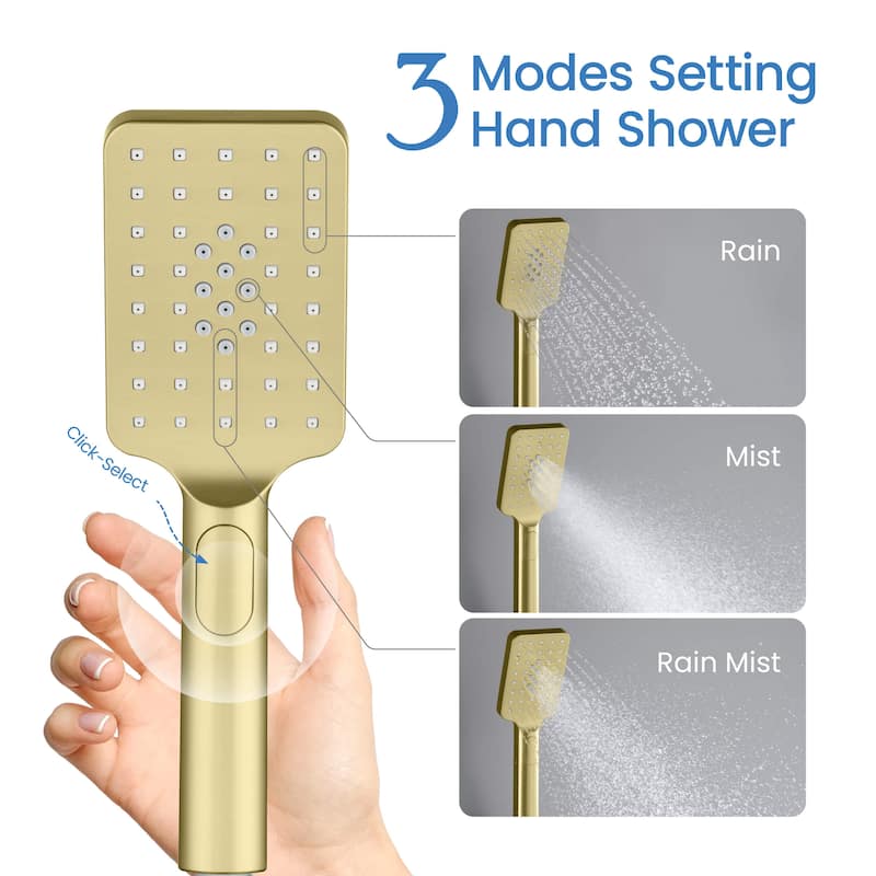 Cube Pressure Balanced 2-Function Shower Column with Rough In Valve