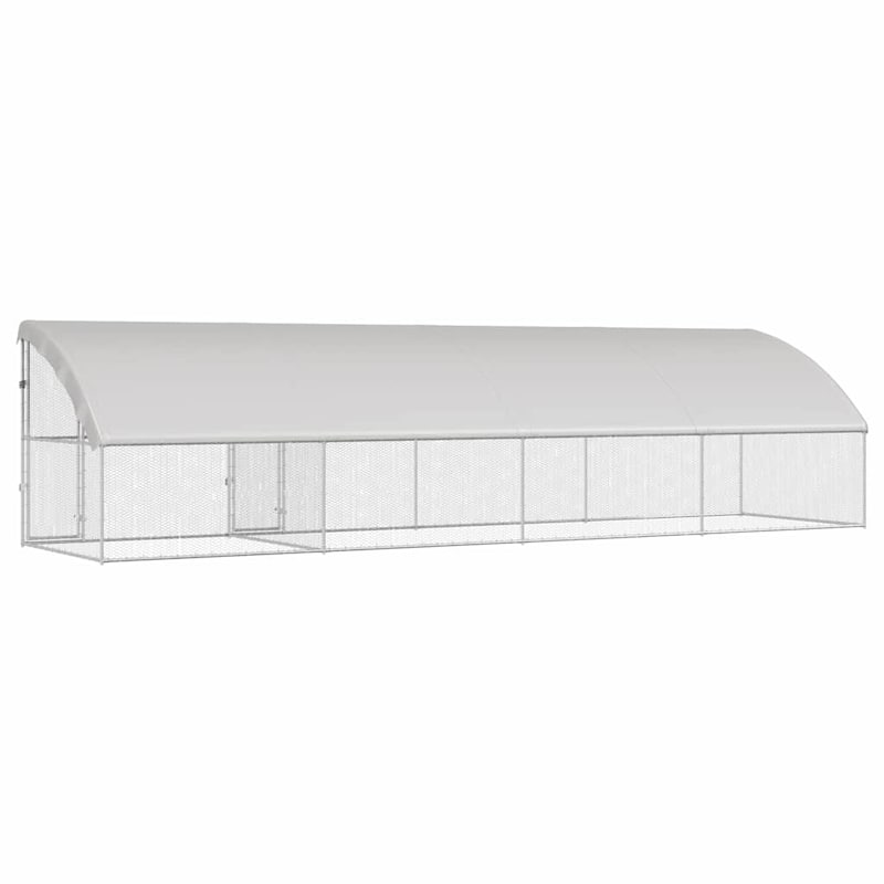 vidaXL Chicken Cage Silver 600/800 x 200 x 198.5 cm Galvanized steel