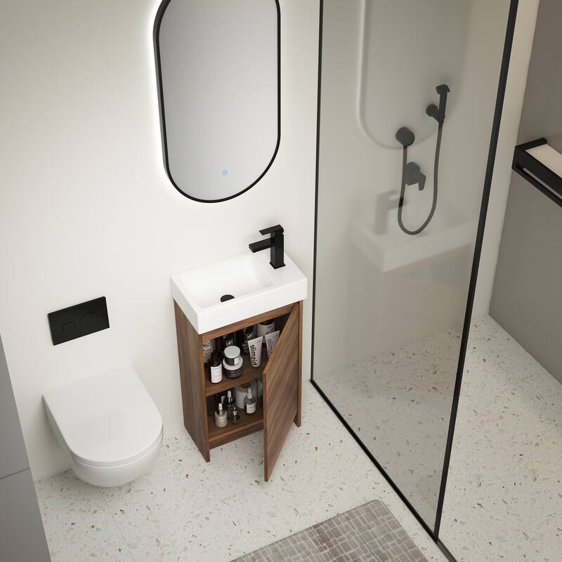 GDFStudio - Jasper Modern 18 Inch Floating Bathroom Vanity with Single Sink