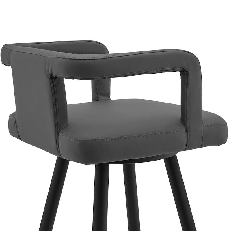 Gabriele Modern 26" Metal and Faux Leather Counter Bar Stool
