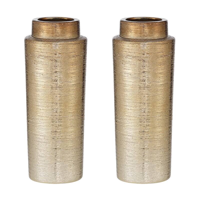 Acroma 12.9" Ceramic Floor Vase 2-set Decoration For Home Office Decor.