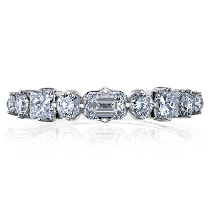 Kobelli 0.75 Carats Natural Diamond 10k White Gold Mixy Symmetric Ring