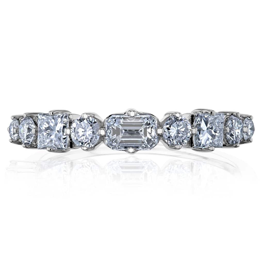 Kobelli 0.75 Carats Natural Diamond 10k White Gold Mixy Symmetric Ring