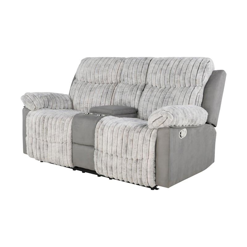 Brown Console Reclining Loveseat
