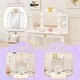 preview thumbnail 4 of 7, White Vanity Set with Tri-fold Lighted Mirror Detachable Top and Stool for Kids - 23.5" x 16" x 42"