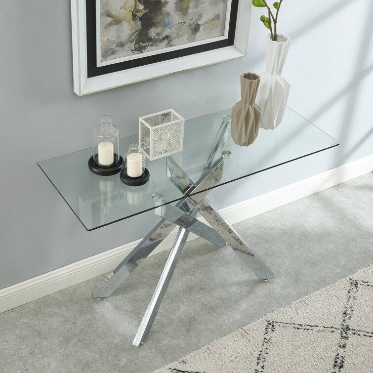 Glass Top Coffee Table End Table Console Table for Living Room 3pcs/set