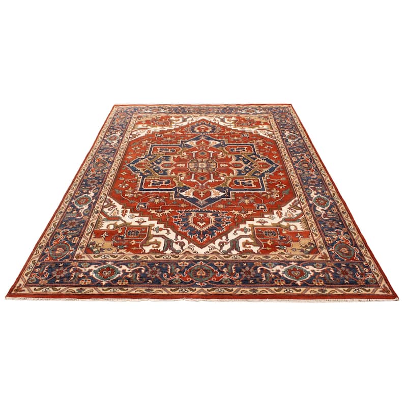 ECARPETGALLERY Hand-knotted Serapi Heritage Dark Copper Wool Rug - 9'10 x 13'9