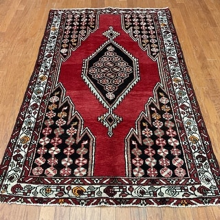 HERAT ORIENTAL Hand-knotted Tribal Hamadan Wool Rug - 4' x 6'7 - Bed ...
