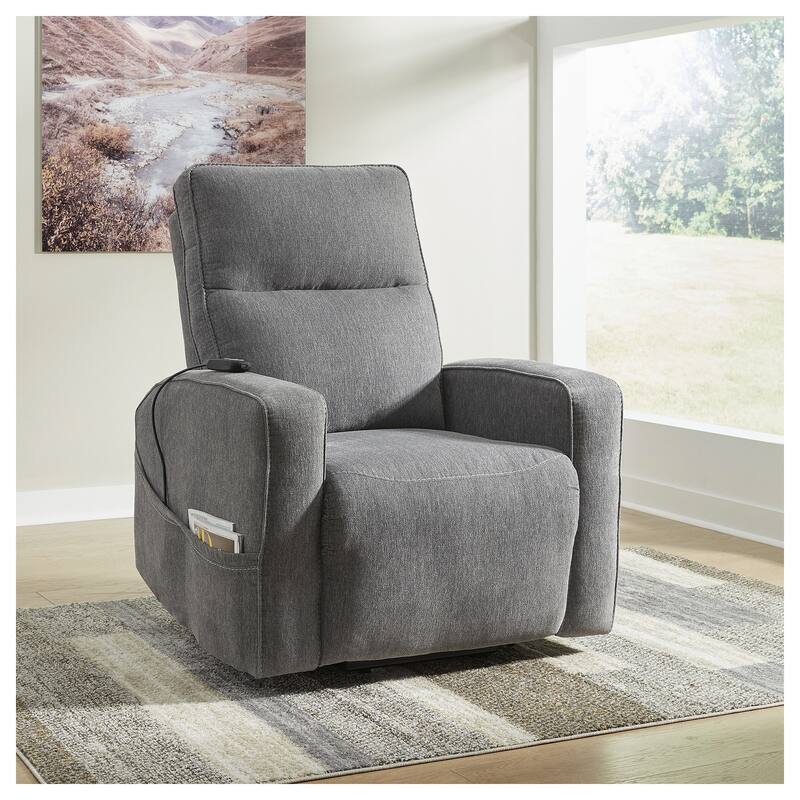 Signature Design by Ashley Starganza Power Lift Recliner - Gray