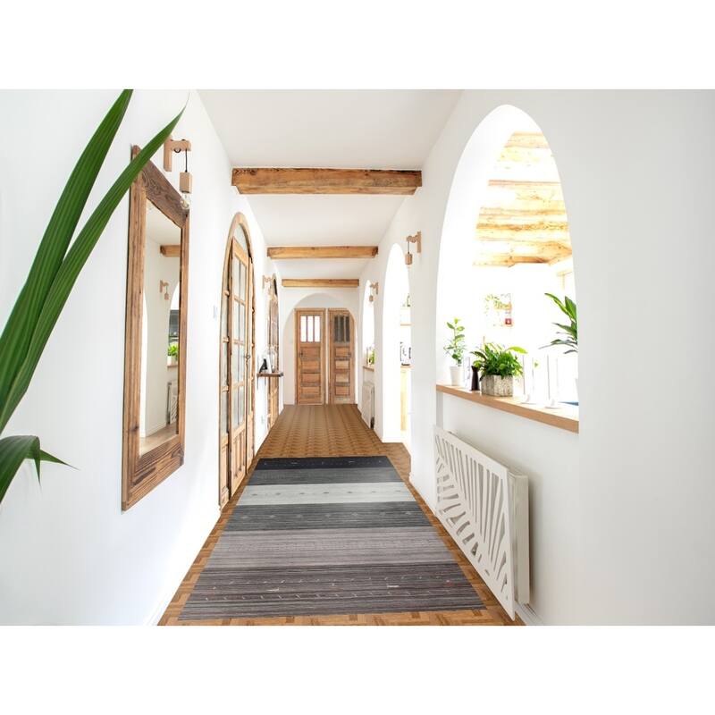 Animals Tribal Gabbeh Indian Runner Rug Handmade Wool Carpet - 3'4" x 10'2"