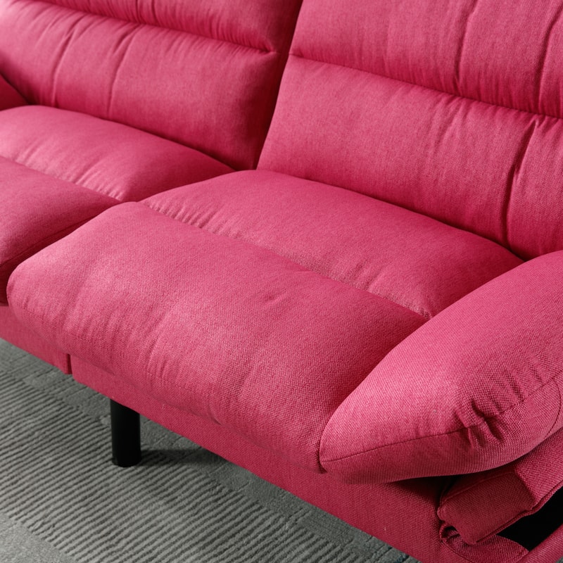 70.08" 2-Seater Sofa Bed, Linen, Microsuede, Teddy