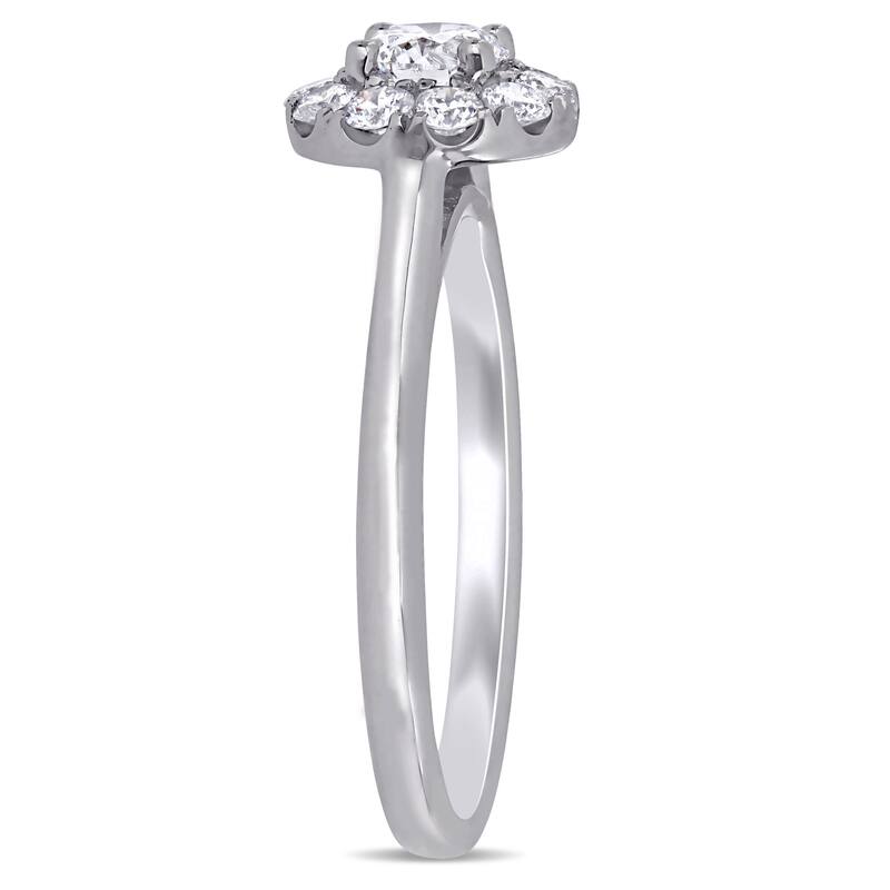 Miadora 3/4ct TDW Lab Grown Diamond Halo Engagement Ring 14k White Gold