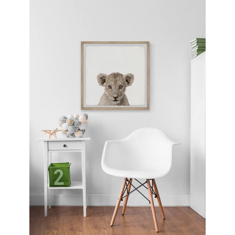 Cub in White Framed Wall Art, Elegant Home Touch - Sophisticated Artwork for Refined Décor